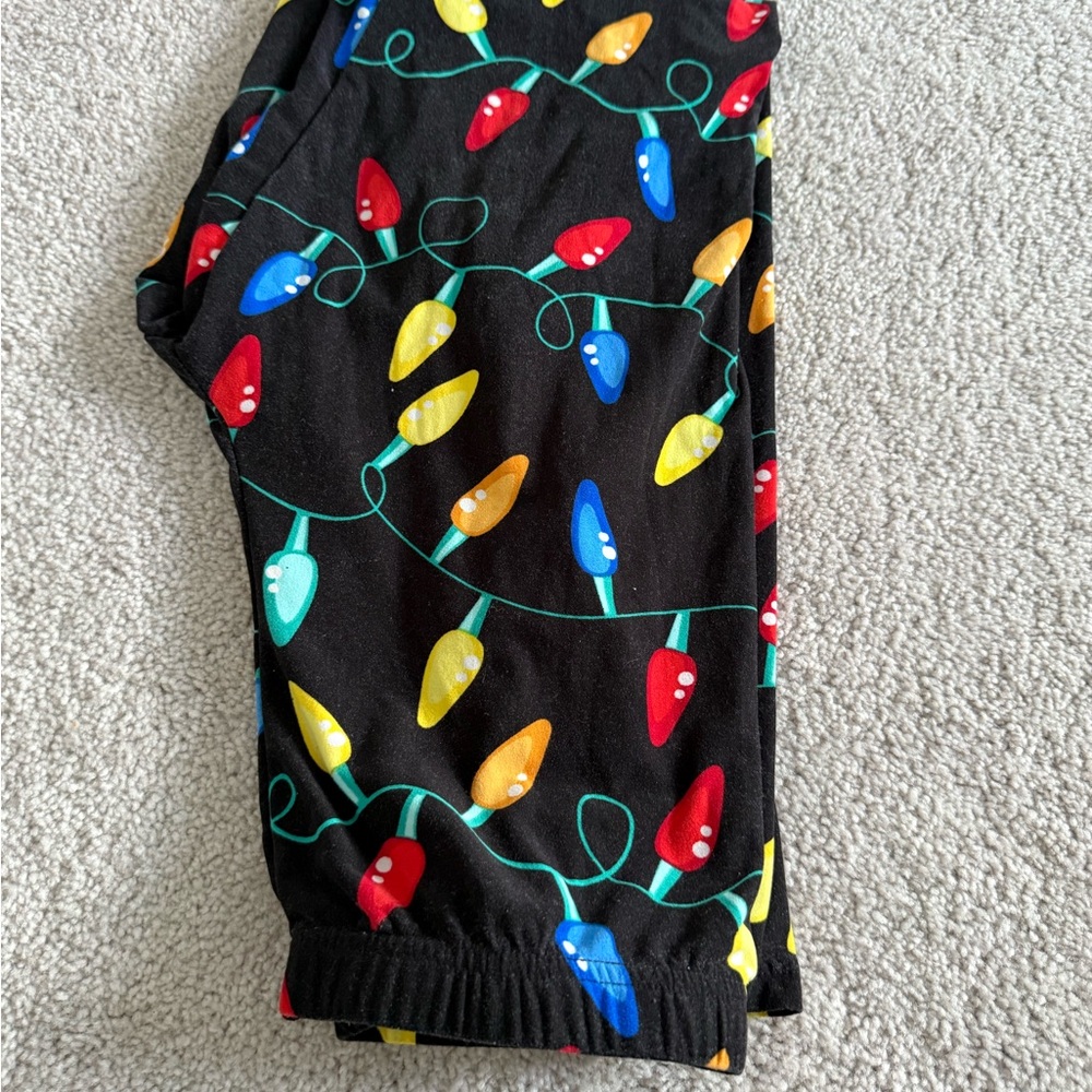 Festive String Light Print Pajama Pants